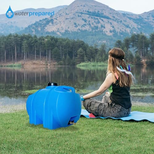 WaterPrepared 3 Pack Portable Water Tank 35 Gallon Blue