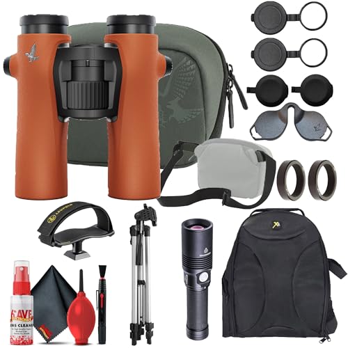 SWAROVSKI OPTIK 10x32 NL Pure Binoculars Orange with Backpack, Flashlight, Tripod & Cleaning Kit