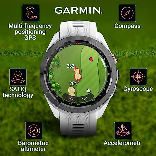 Wearable4U Garmin Approach S70 Golf Smart Watch White +E-bank