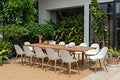 Amazonia Brampton 13-Piece Rectangular Extendable Dining Set Brown