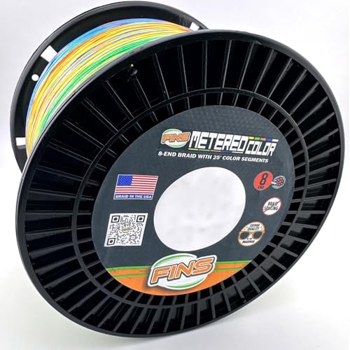 FINS Metered 4-Color 25ft Segments Braid Fishing Line 150 lb - 4800 Yds