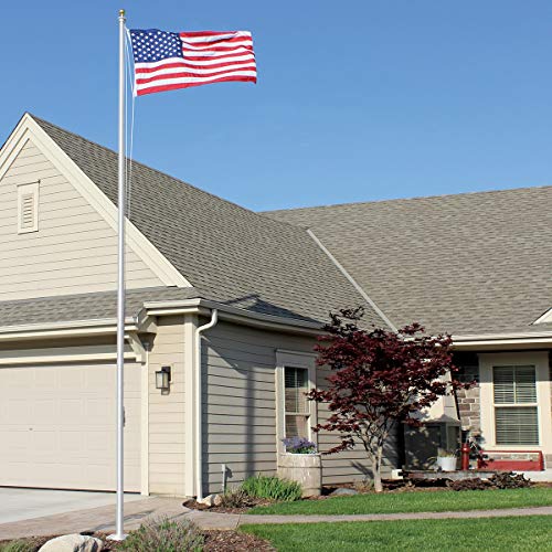 Eder Flag Special Budget 25 Foot Flagpole 3"x1-7/8"x.125" Clear Anodized