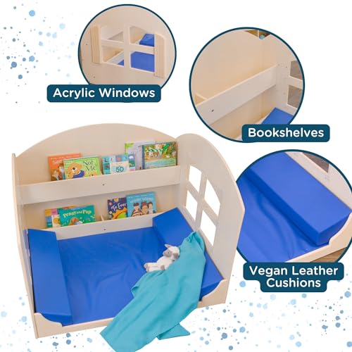 Children's Factory Value Line Kids Bookshelf Reading Nook Wooden-Blue