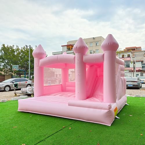 Inmaqui Pink Inflatable Bounce House with Slide and Air Blower