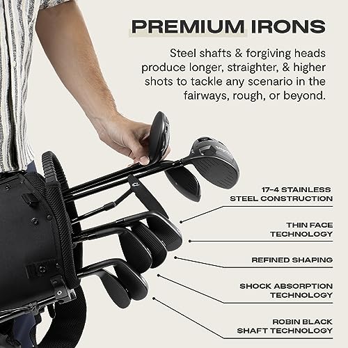 Robin Golf The Essentials 9-Club Men's Set Left-Handed Matte Black