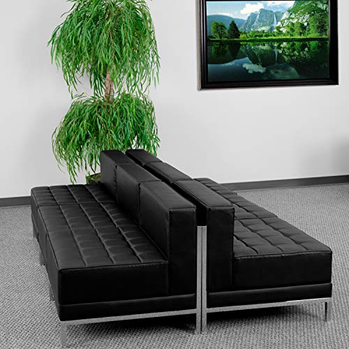 BizChair 6-Piece Black LeatherSoft Lounge Set