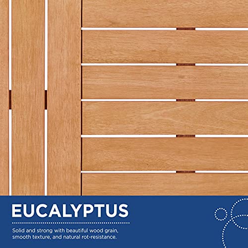 Modway Outdoor Eucalyptus Wood Right-Facing Loveseat Sectional Sofa Natural Taupe