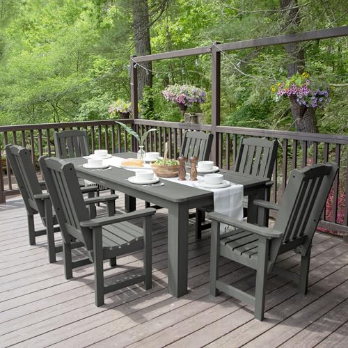 Highwood Lehigh 7pc Rectangular Dining Set 84" x 42" Coastal Teak