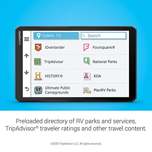 Garmin RV 890 GPS Navigator for RVs with 8” Display and Custom Routing