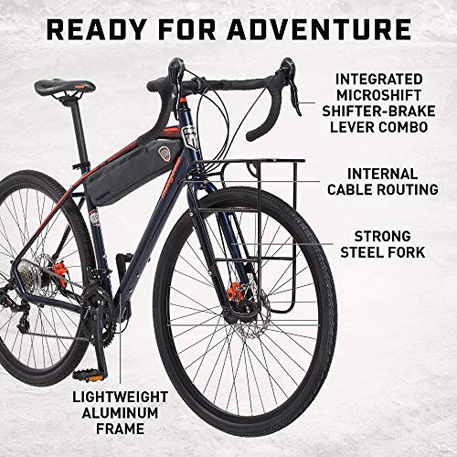 Mongoose Men's Elroy Adventure Bike 700C Wheel Navy Blue