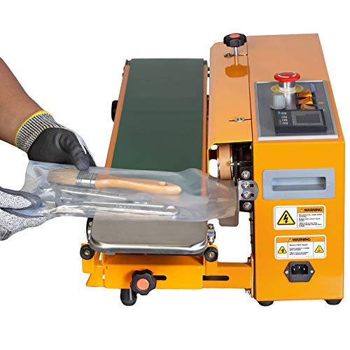 JORESTECH Industrial Continuous Band Sealer for Plastic & Laminated Bags with Digital Temperature Control Orange