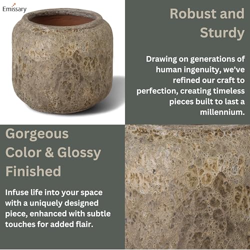 Emissary 23.5in Round Stoneware Planter Reef Green