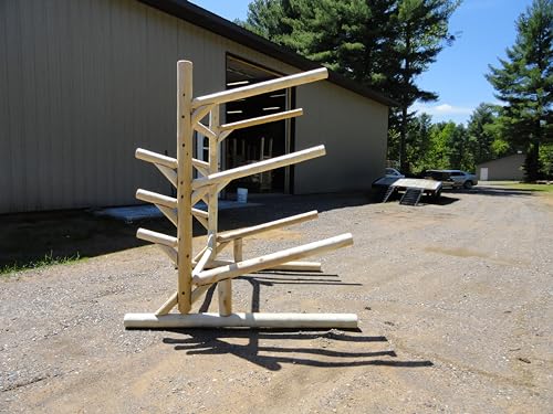Log Kayak Rack Sunfish Sailboat and Canoe/Kayak Boom Rack Unfinished