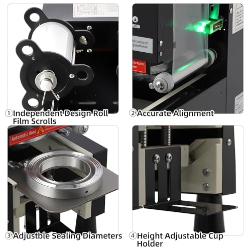 Euker Automatic Cup Sealing Machine Electric 110V Black