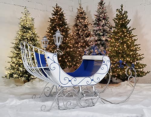 Zaer Ltd. Life-Size Christmas Outdoor Victorian Santa Sleigh Painted