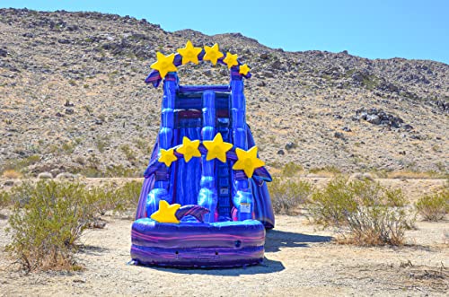 JumpOrange 19’ Galaxy Water Slide Inflatable with Splash Pool Purple