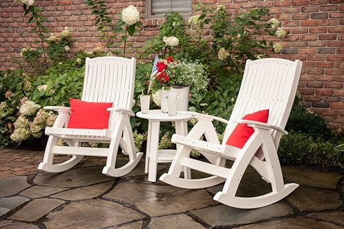 LuxCraft Poly Comfort Rocker Plastic Outdoor Rocking Chair Black