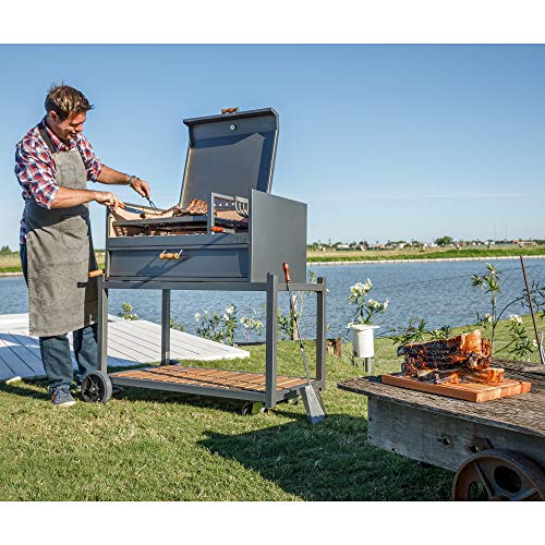 Ñuke Delta02 Authentic Argentinian-Style Outdoor Cooking Charcoal Gaucho Santa Maria Grill 40 Inch Black