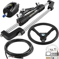 VEVOR Hydraulic Boat Steering System Kit 300HP with Helm Pump, Cylinder, Steering Wheel, Hose Black