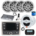 Enrock Marine Infinity PRV-315.2 Bluetooth AM/FM/WB Radio Receiver with 4x 8" Speakers and Subwoofer Gray