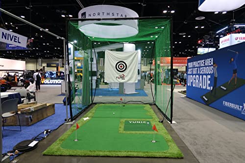 YUNIC Golf Putting Green Premium Nylon Golf Training Mat Green