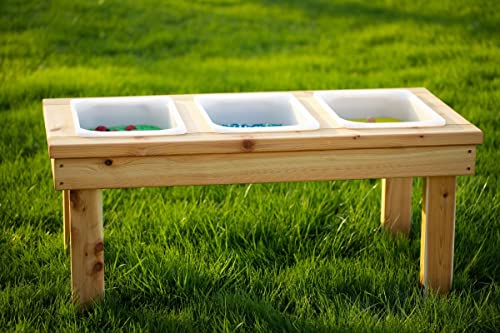 Noble Wooden Toy Co. Toddler Triple Bin Sensory Table Sand