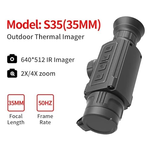 GOYOJO Night Vision Monocular Thermal Imager Laser Range Scope 640x512 with 32G Memory Card S35 35mm Lens