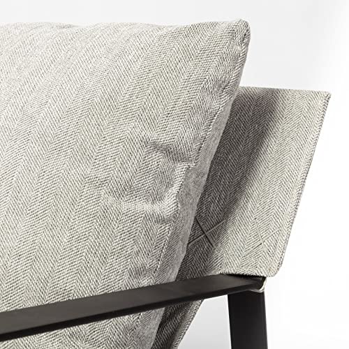 HomeRoots Ash Gray and Black Metal Sling Chair Black