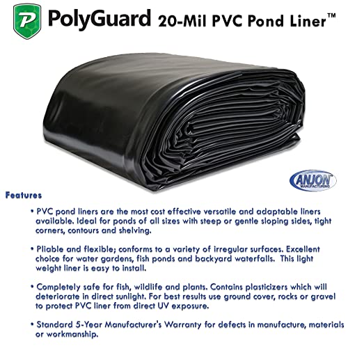 POLYGUARD PVC Pond Liner 30 ft. x 35 ft. - 20-Mil Black