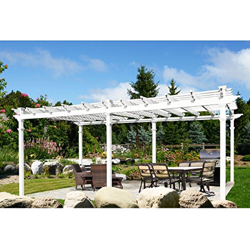 Vita Regency Grande 12' x 24' Vinyl Pergola White