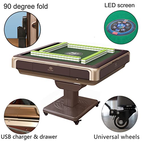 usamjtable Automatic Mahjong Table Pedestal Folding Style 44mm Large Tiles Green
