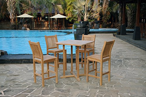 Tortuga Outdoor Jakarta Teak 5 Piece Bar Set Teak