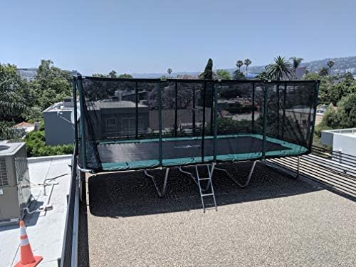 Galactic Xtreme Outdoor Rectangle Trampoline 10x23 Ft with Net Enclosure Black and Green