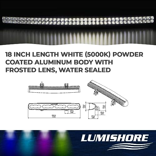 Lumishore Marine Flood Light 7500 Lumens RGBW 18" White