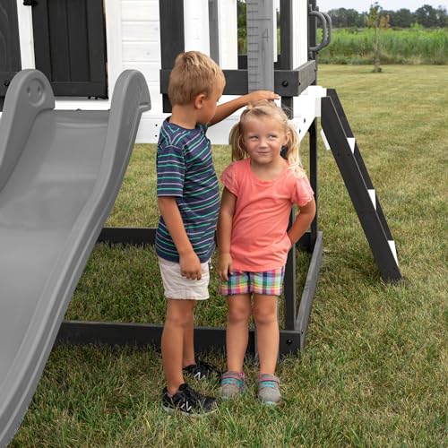 Backyard Discovery Sweetwater Heights White Cedar Playhouse with Slide & Ladder
