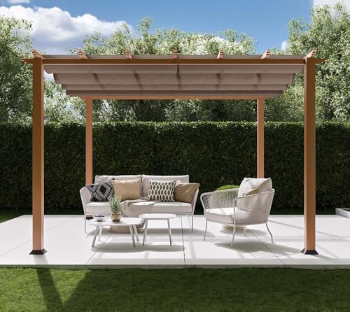 STC Valve 10' H x 11' W x 11' D Pergola Cocoa, Sand, White
