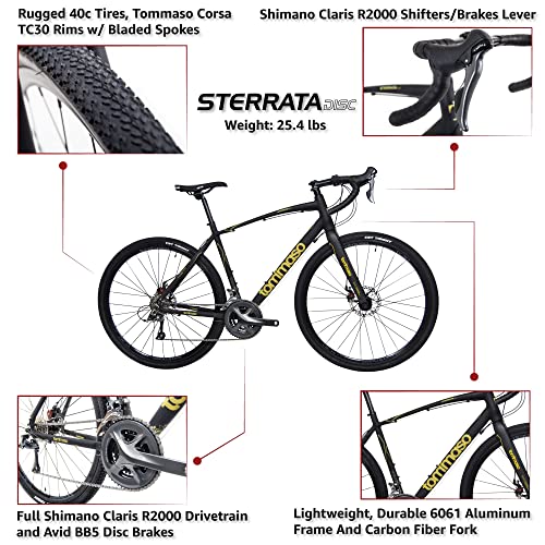 Tommaso Sterrata Sport Performance Gravel Bike Black/Gold 58cm