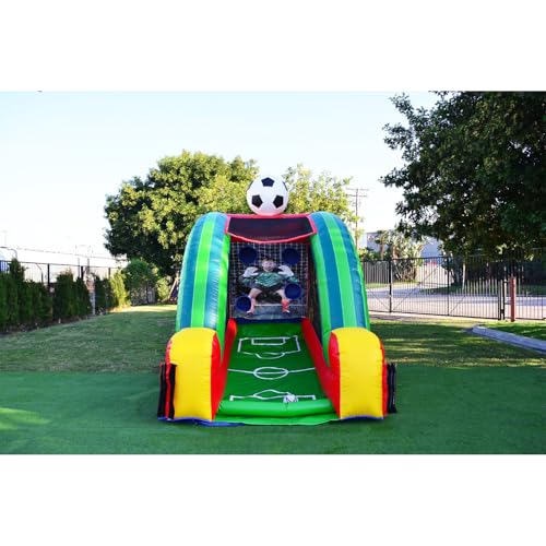 JumpOrange Inflatable Soccer Game with Blower and Foam Ball Soccer