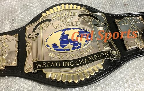 Grd Sports CNC HD USWA Unified World Heavyweight Wrestling Championship Belt Dual Gold Plated