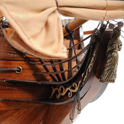 Old Modern Handicrafts Large HMS Surprise Model Ship with Floor Display Case Multi Color