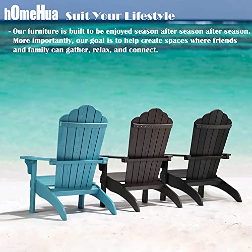 hOmeHua Oversized Adirondack Chair Set of 4 Weather Resistant with Cup Holder Dark Brown