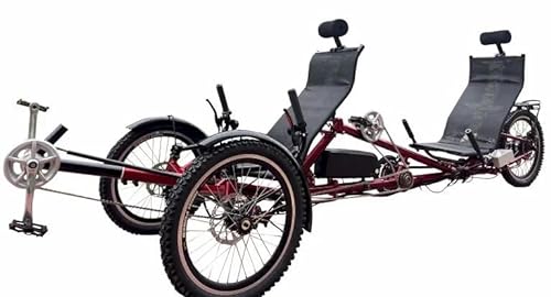 Cozytrikes Tandem Recumbent Trike for Couples Red