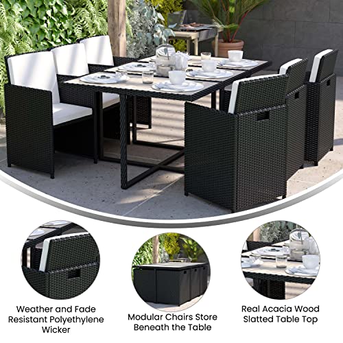 Taylor & Logan Somerville 7 Piece Patio Dining Set Gray/Black