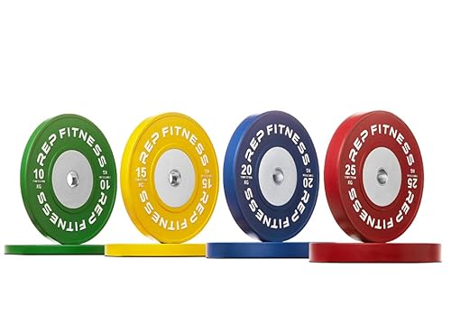 REP Competition Bumper Plates for Olympic Weightlifting 140kg Set Green Yellow Blue Red