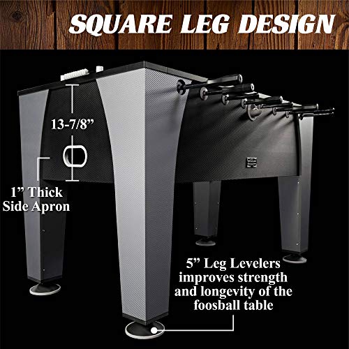 Soccer Foosball Table Arcade Game Set 54 in Black Grey