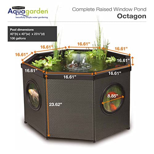 Aquagarden Complete Raised Window Pond Kit - Octagon Mocha