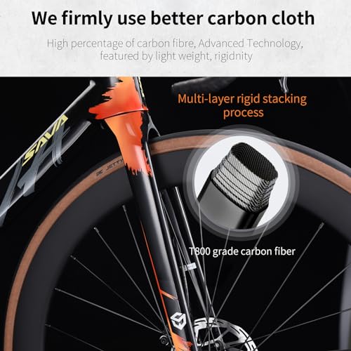 SAVADECK Carbon Fibre Road Bike Hydraulic Oil Disc - Twilight-Orange