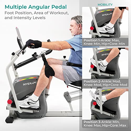 Inverapy Recumbent Cross Trainer with Swivel Seat & Leg Harness White/Gray/Black