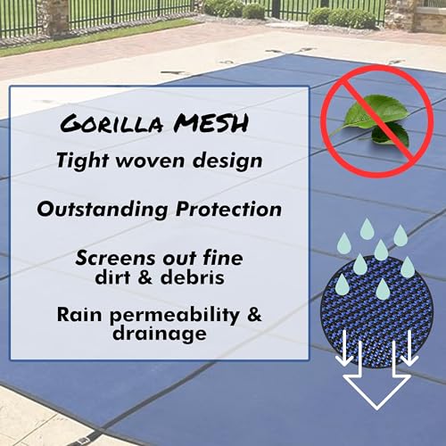 Freetime Fun Mesh Inground Pool Cover 25x45ft Blue