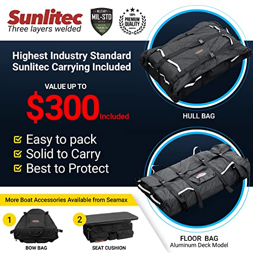 Seamax Recreational 10.8 Feet Inflatable Boat with High Pressure Airmat Floor for 4 Passengers Red